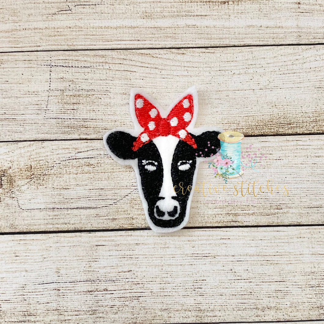 Bandanna Cow Head Feltie Digital Embroidery Design File Patch