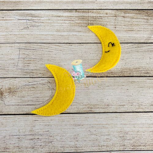 Moon Feltie Digital Embroidery Design File Patch
