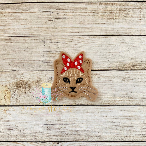 Bandanna Cat Head Feltie Digital Embroidery Design File Patch