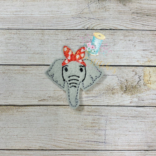 Bandanna Elephant Head Feltie Digital Embroidery Design File Patch