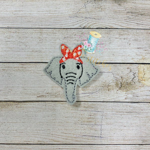 Bandanna Elephant Head Feltie Digital Embroidery Design File Patch