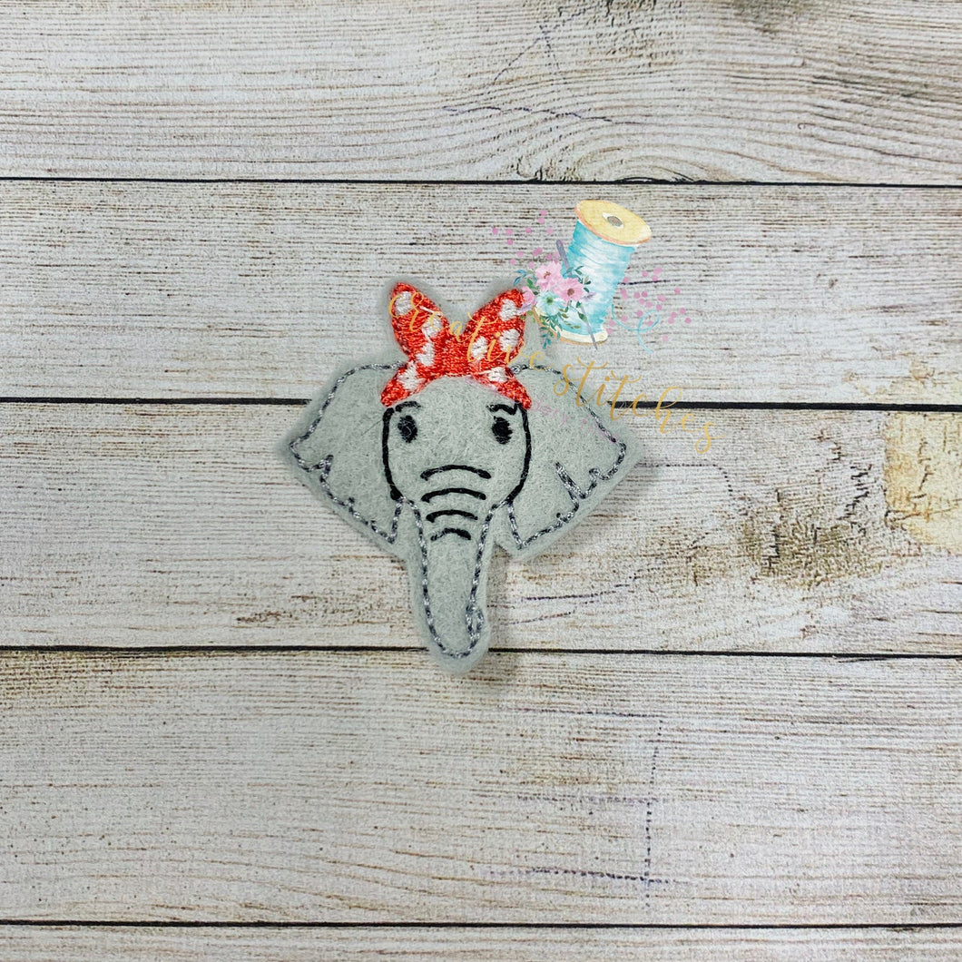 Bandanna Elephant Head Feltie Digital Embroidery Design File Patch