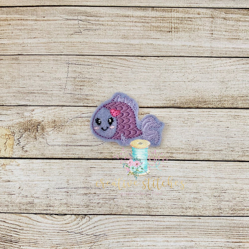 Happy Angel Fish Feltie Digital Embroidery Design File Patch