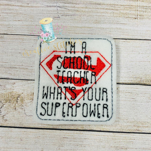 School Teacher Superhero Digital Embroidery Design File