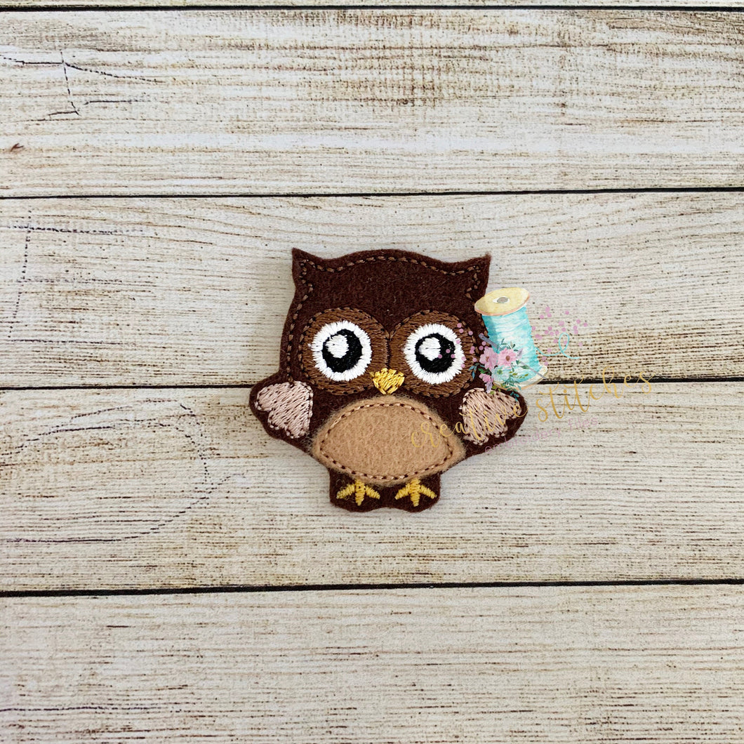 Woody the Owl Feltie Digital Embroidery Design File Patch