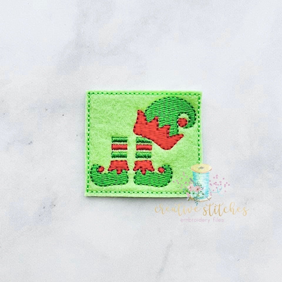 Elf Feet Elf Hat Elf Fun Digital Embroidery Feltie Design File Patch