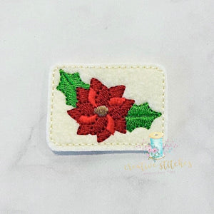 Christmas Flower Poinsettia Digital Embroidery Feltie Design File Patch