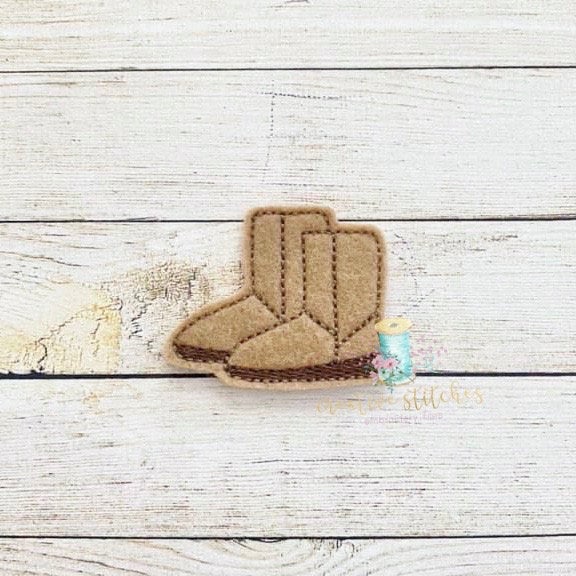 Fall Boots Digital Embroidery Feltie Design File Patch