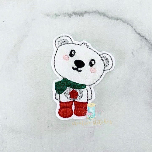 Polar Bear Pete Digital Embroidery Feltie Design File Patch