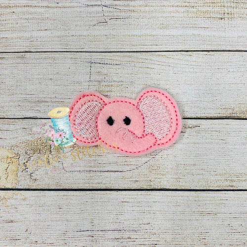 Nursery Elephant Head Digital Embroidery Feltie Design File Patch