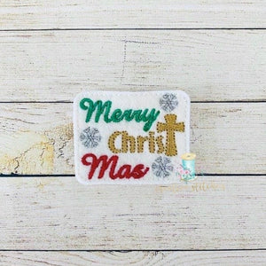 Merry Christmas Saying Digital Embroidery Feltie Design File Patch