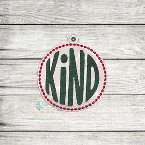 Kind Christmas Inspirational Ornament Digital Embroidery Design File