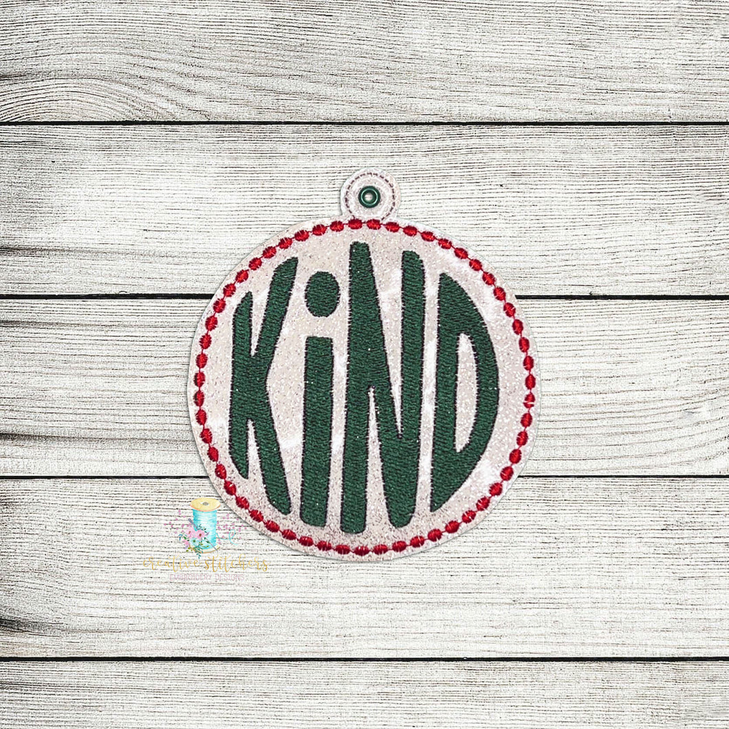 Kind Christmas Inspirational Ornament Digital Embroidery Design File