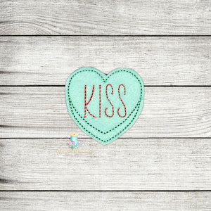 Kiss Heart Feltie Digital Embroidery Design File