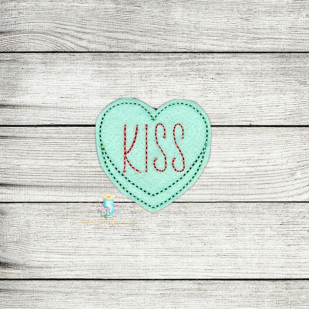 Kiss Heart Feltie Digital Embroidery Design File
