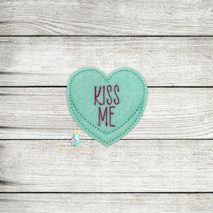 Kiss Me Heart Feltie Digital Embroidery Design File