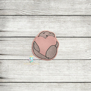 Love Manatee Feltie Digital Embroidery Design File