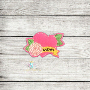 Mom Heart Digital Embroidery Design File