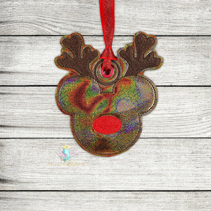 Mr Mouse Reindeer Ornament Digital Embroidery Design File