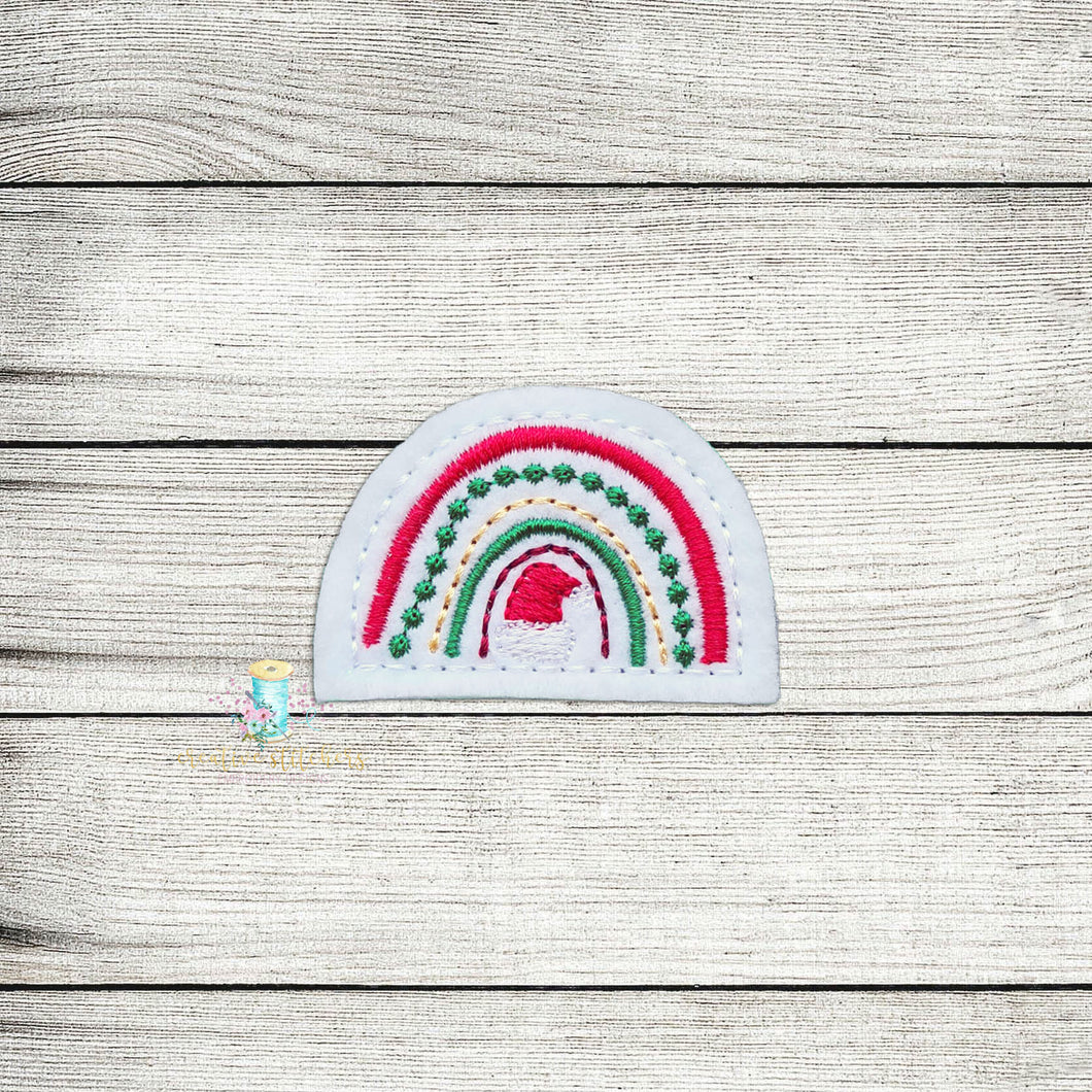 Santa Rainbow Feltie Digital Embroidery Design File
