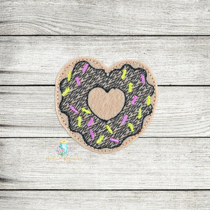 Sketch Heart Donut Digital Embroidery Design File