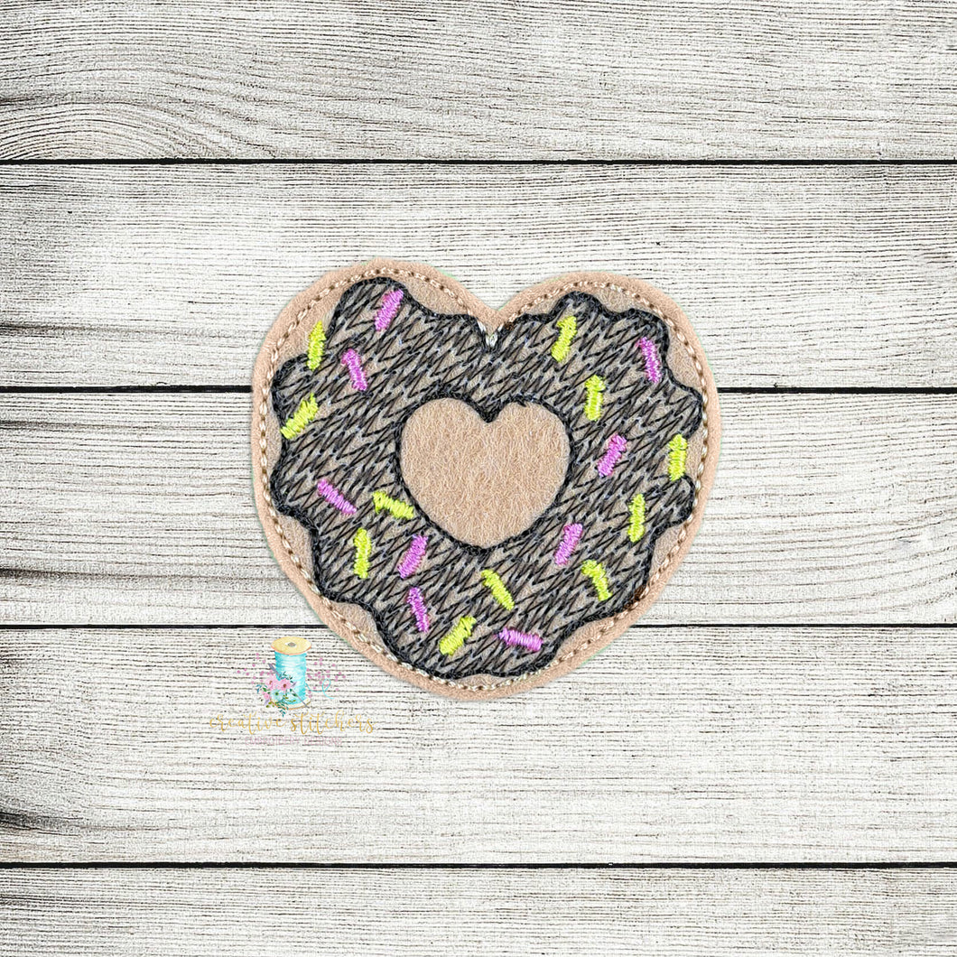 Sketch Heart Donut Digital Embroidery Design File