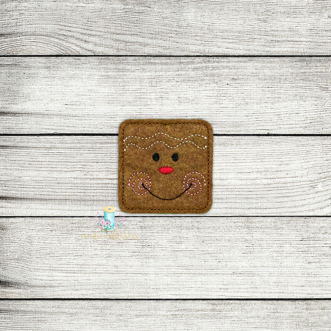 Square Ginger Bread Feltie Digital Embroidery Design File