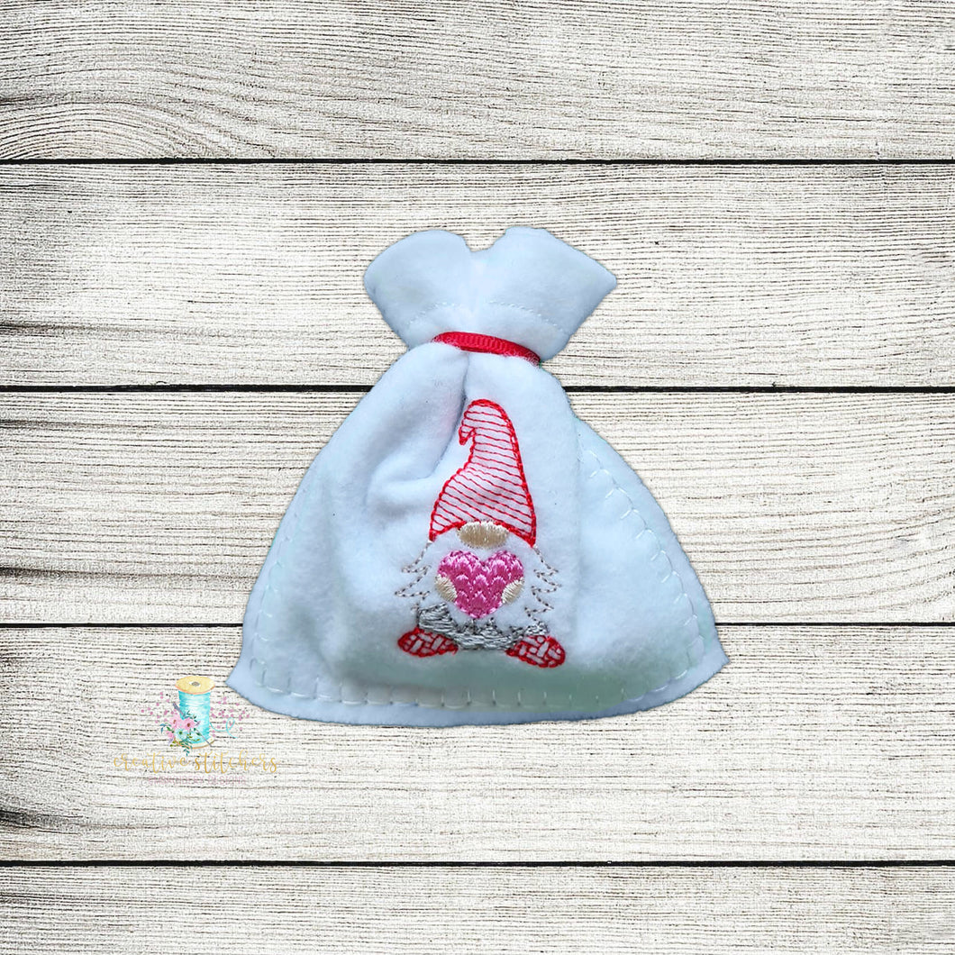 Valentine Gnome Goodie Bag Digital Embroidery Design File