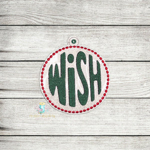 Wish Christmas Inspirational Ornament Digital Embroidery Design File