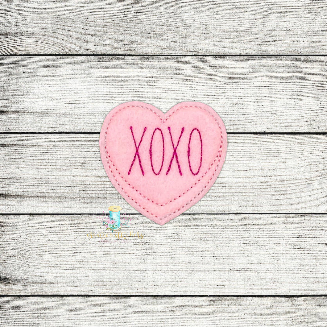 Xoxo Heart Feltie Digital Embroidery Design File